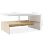 Mesa de centro madera de ingeniería blanco y roble 90x59x42 cm de vidaXL, Mesas de centro - Ref: Foro24-244856, Precio: 68,06...