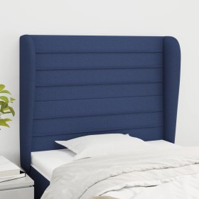 Headboard with blue fabric ears 93x23x118/128 cm by , Headboards and footboards - Ref: Foro24-3118084, Price: 80,97 €, Discou...