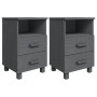 HAMAR nightstands 2 pcs solid pine dark gray 40x35x62 cm by vidaXL, Nightstands - Ref: Foro24-340418, Price: 151,99 €, Discou...