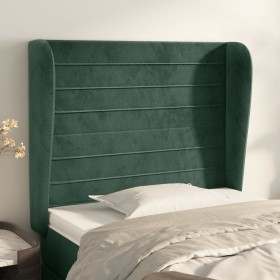 Cabecero con orejas de terciopelo verde oscuro 103x23x118/128cm de , Cabeceros y pies de cama - Ref: Foro24-3118141, Precio: ...