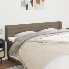 Taupe gray fabric headboard 203x16x78/88 cm by , Headboards and footboards - Ref: Foro24-3118934, Price: 79,53 €, Discount: %