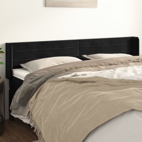 Black velvet headboard 203x16x78/88 cm by , Headboards and footboards - Ref: Foro24-3118976, Price: 68,50 €, Discount: %