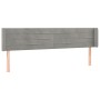 Light gray velvet headboard 203x16x78/88 cm by , Headboards and footboards - Ref: Foro24-3118974, Price: 67,75 €, Discount: %