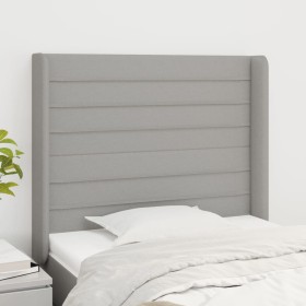 Headboard with light gray fabric ears 103x16x118/128 cm by , Headboards and footboards - Ref: Foro24-3119710, Price: 72,55 €,...