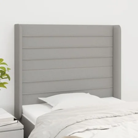 Headboard with light gray fabric ears 103x16x118/128 cm by , Headboards and footboards - Ref: Foro24-3119710, Price: 63,08 €,...
