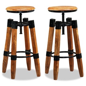 Kitchen stools, 2 units, solid mango wood. by vidaXL, Kitchen stools - Ref: Foro24-244589, Price: 261,54 €, Discount: %