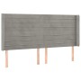 Headboard with light gray velvet ears 203x16x118/128 cm by , Headboards and footboards - Ref: Foro24-3119786, Price: 118,16 €...