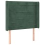 Headboard with dark green velvet ears 103x16x118/128cm by , Headboards and footboards - Ref: Foro24-3119765, Price: 82,29 €, ...