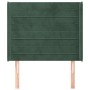 Headboard with dark green velvet ears 103x16x118/128cm by , Headboards and footboards - Ref: Foro24-3119765, Price: 82,29 €, ...