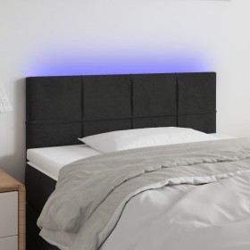 Black velvet headboard with LED 90x5x78/88 cm by , Headboards and footboards - Ref: Foro24-3121650, Price: 51,64 €, Discount: %