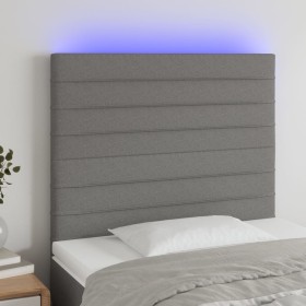 Cabecero con luces LED tela gris oscuro 100x5x118/128 cm de , Cabeceros y pies de cama - Ref: Foro24-3122555, Precio: 69,59 €...