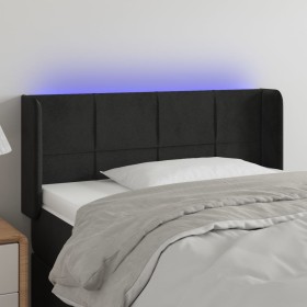 Cabecero con LED de terciopelo negro 93x16x78/88 cm de , Cabeceros y pies de cama - Ref: Foro24-3123274, Precio: 57,99 €, Des...