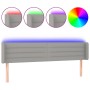 Light gray fabric headboard with LED 183x16x78/88 cm by , Headboards and footboards - Ref: Foro24-3123390, Price: 77,69 €, Di...