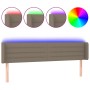 Taupe gray fabric headboard with LED 203x16x78/88 cm by , Headboards and footboards - Ref: Foro24-3123402, Price: 85,32 €, Di...