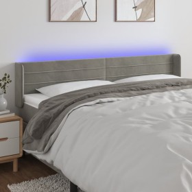 Cabecero con LED de terciopelo gris claro 203x16x78/88 cm de , Cabeceros y pies de cama - Ref: Foro24-3123442, Precio: 72,99 ...