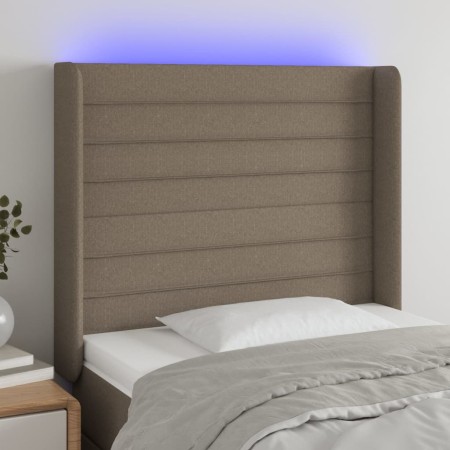 Headboard with LED in taupe gray fabric 93x16x118/128 cm by , Headboards and footboards - Ref: Foro24-3124174, Price: 82,90 €...