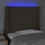 Headboard with LED in taupe gray fabric 93x16x118/128 cm by , Headboards and footboards - Ref: Foro24-3124174, Price: 82,90 €...