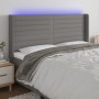 Dunkelgraues Stoffkopfteil mit LED 203x16x118/128 cm von , Kopf- und Fußteile - Ref: Foro24-3124211, Preis: 135,48 €, Rabatt: %