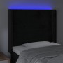 Cabecero con LED de terciopelo negro 103x16x118/128 cm de , Cabeceros y pies de cama - Ref: Foro24-3124232, Precio: 87,99 €, ...