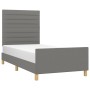 Estructura de cama con cabecero de tela gris oscuro 90x200 cm de , Camas y somieres - Ref: Foro24-3125107, Precio: 140,30 €, ...