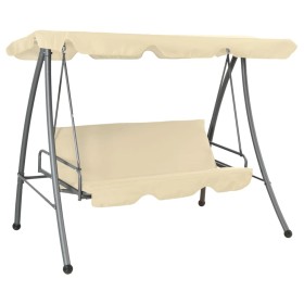 Outdoor swing bench with white sand canopy by vidaXL, Garden rockers - Ref: Foro24-43237, Price: 191,31 €, Discount: %