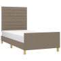 Bed frame with headboard in taupe gray fabric 100x200 cm by , Beds and slatted bases - Ref: Foro24-3125118, Price: 153,99 €, ...