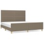 Bed frame with headboard in taupe gray fabric 180x200 cm by , Beds and slatted bases - Ref: Foro24-3125158, Price: 260,76 €, ...