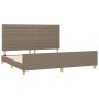 Bed frame with headboard in taupe gray fabric 200x200 cm by , Beds and slatted bases - Ref: Foro24-3125166, Price: 267,71 €, ...