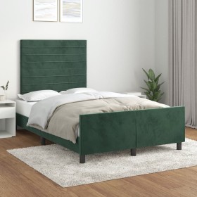 Dark green velvet bed frame with headboard 120x200 cm by , Beds and slatted bases - Ref: Foro24-3125809, Price: 182,76 €, Dis...