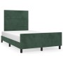 Estructura cama con cabecero terciopelo verde oscuro 120x200 cm de , Camas y somieres - Ref: Foro24-3125809, Precio: 182,83 €...