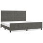 Estructura cama con cabecero terciopelo gris oscuro 200x200 cm de , Camas y somieres - Ref: Foro24-3125837, Precio: 234,06 €,...