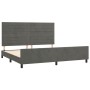 Dark gray velvet bed frame with headboard 200x200 cm by , Beds and slatted bases - Ref: Foro24-3125837, Price: 247,18 €, Disc...