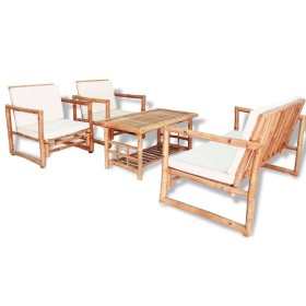 4-piece garden furniture set and bamboo cushions by vidaXL, Garden sets - Ref: Foro24-43159, Price: 458,24 €, Discount: %