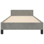 Light gray velvet bed frame with headboard 100x200cm by , Beds and slatted bases - Ref: Foro24-3125800, Price: 134,79 €, Disc...