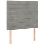 Light gray velvet bed frame with headboard 100x200cm by , Beds and slatted bases - Ref: Foro24-3125800, Price: 134,79 €, Disc...