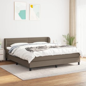 Box spring bed with taupe gray fabric mattress 180x200 cm by , Beds and slatted bases - Ref: Foro24-3126345, Price: 556,99 €,...