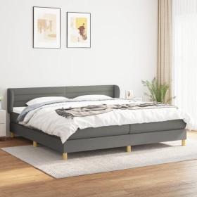 Box spring bed with dark gray fabric mattress 200x200 cm by , Beds and slatted bases - Ref: Foro24-3126910, Price: 604,31 €, ...