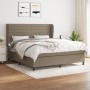 Box spring bed with taupe gray fabric mattress 180x200 cm by , Beds and slatted bases - Ref: Foro24-3128065, Price: 650,80 €,...