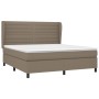 Box spring bed with taupe gray fabric mattress 180x200 cm by , Beds and slatted bases - Ref: Foro24-3128065, Price: 650,80 €,...