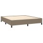 Box spring bed with taupe gray fabric mattress 180x200 cm by , Beds and slatted bases - Ref: Foro24-3128065, Price: 650,80 €,...