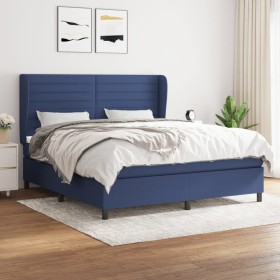 Box spring bed with blue fabric mattress 180x200 cm by , Beds and slatted bases - Ref: Foro24-3128067, Price: 626,65 €, Disco...