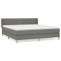 Cama box spring con colchón tela gris oscuro 180x200 cm de , Camas y somieres - Ref: Foro24-3130370, Precio: 532,82 €, Descue...