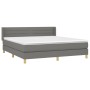 Cama box spring con colchón tela gris oscuro 180x200 cm de , Camas y somieres - Ref: Foro24-3130370, Precio: 532,82 €, Descue...