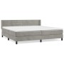 Box spring bed with light gray velvet mattress 200x200 cm by , Beds and slatted bases - Ref: Foro24-3131039, Price: 605,18 €,...