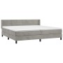 Cama box spring con colchón terciopelo gris claro 200x200 cm de , Camas y somieres - Ref: Foro24-3131039, Precio: 563,01 €, D...