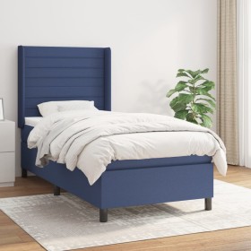 Box spring bed with blue fabric mattress 90x190 cm by , Beds and slatted bases - Ref: Foro24-3131479, Price: 359,77 €, Discou...