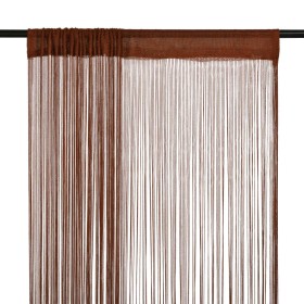 Fringe curtains 2 pieces 140x250 cm brown by vidaXL, Curtains and curtains - Ref: Foro24-132411, Price: 25,59 €, Discount: %