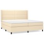 Cama box spring con colchón tela color crema 200x200 cm de , Camas y somieres - Ref: Foro24-3131542, Precio: 713,66 €, Descue...