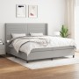 Box spring bed with light gray fabric mattress 200x200 cm by , Beds and slatted bases - Ref: Foro24-3131537, Price: 678,62 €,...