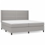 Box spring bed with light gray fabric mattress 200x200 cm by , Beds and slatted bases - Ref: Foro24-3131537, Price: 678,62 €,...